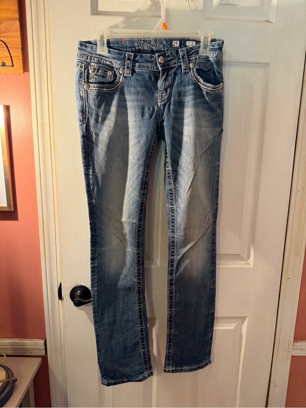 Miss Me Faded Blue Straight Leg Jeans